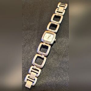 Vintage Fossil Women's Geometric Quartz Watch Stainless Steel Needs Battery